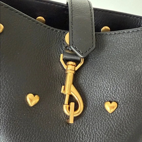 Rebecca Minkoff Black Crossbody Bag with Gold Heart Accents - Picture 10 of 10
